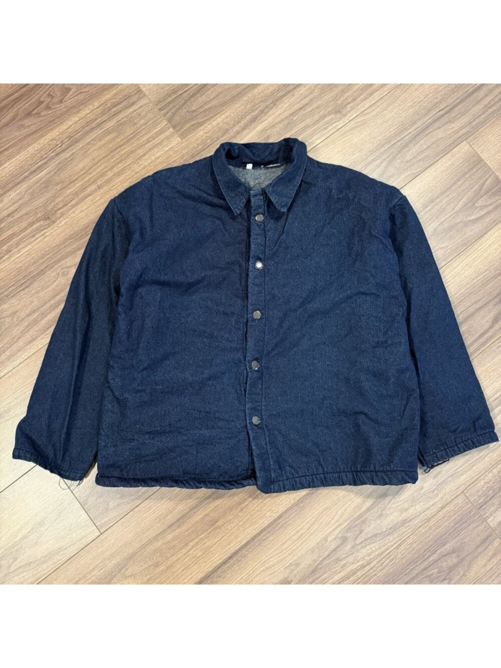 Vintage Prison Denim Blanket Lined Chore Coat Mens 2XL Dark Wash